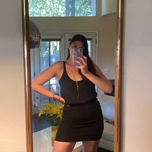 Black Tank with Gold Zipper